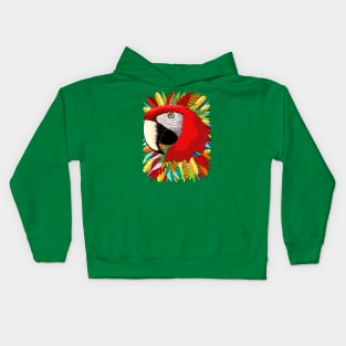 Macaw Parrot Paper Craft Digital Art Kids Hoodie